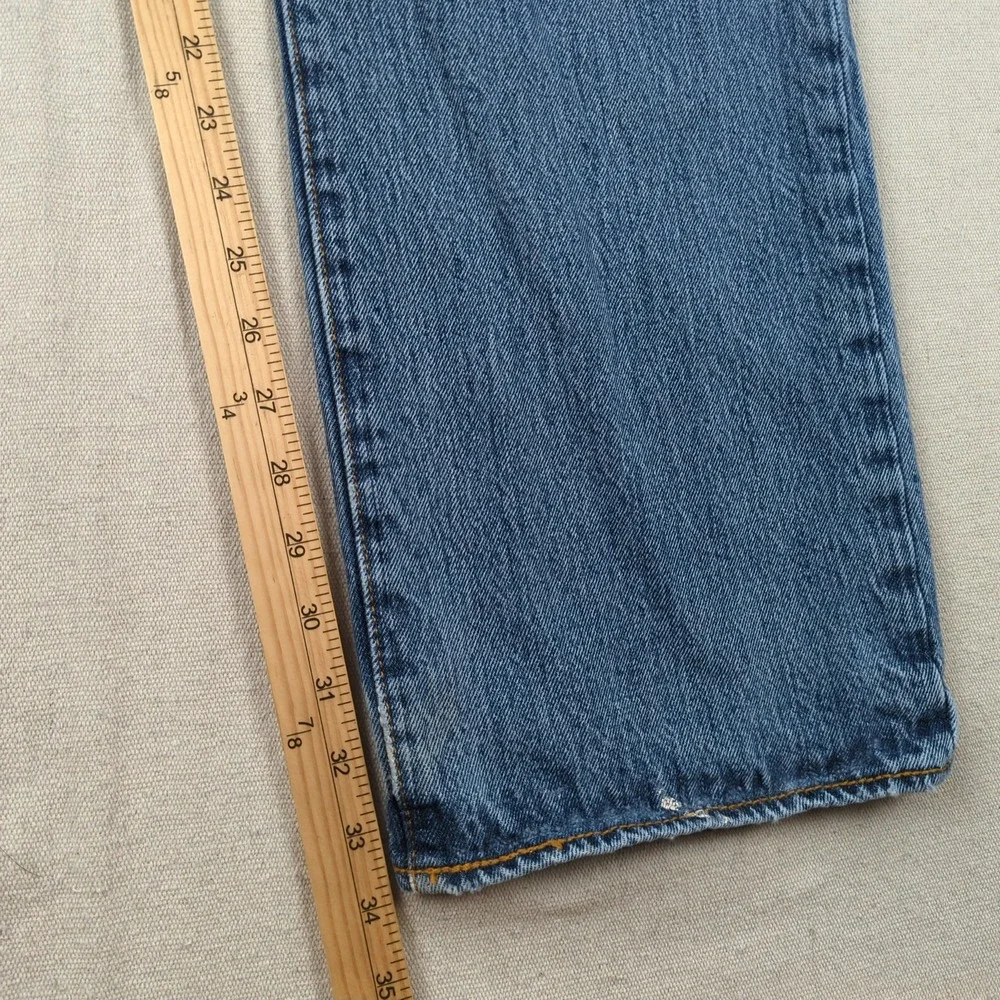 Levis Jeans Mens 38x34 Blue 501 Button Fly Classic American Distressed
